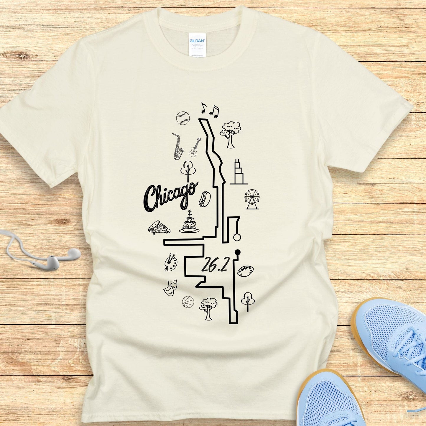 Empowering Running T-Shirt for Women Shirt Chicago 26.2 Route