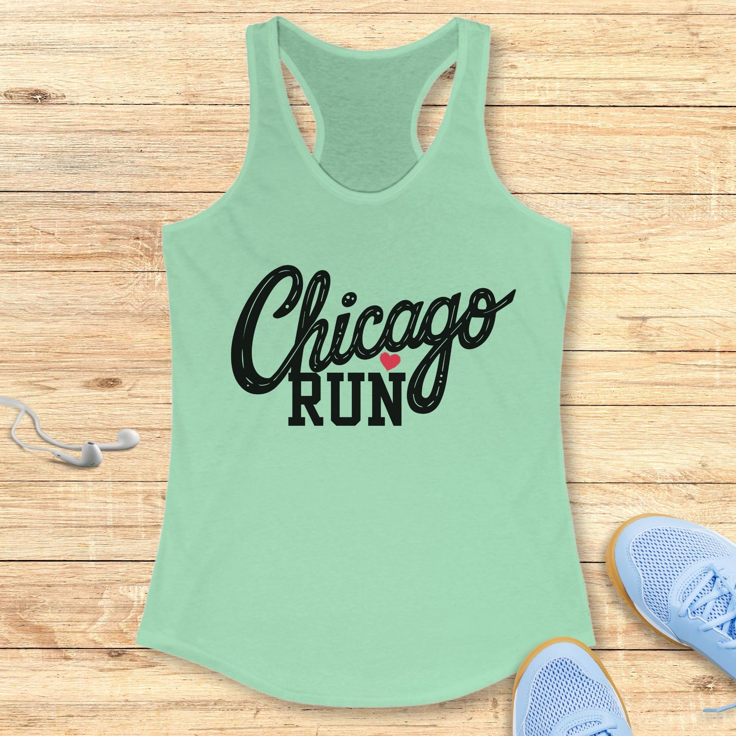 Empowering Running Racerback Tank Top for Women Chicago Race Day Run