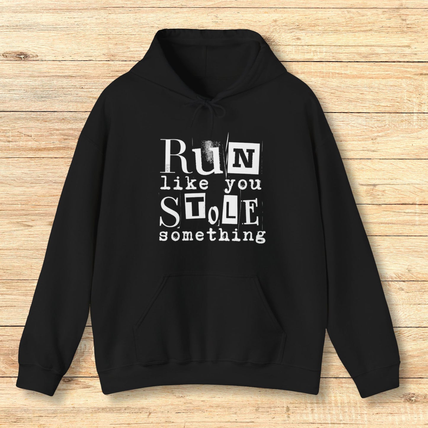 Funny Women’s Running Hoodie Sweatshirt Run Like You Stole Something