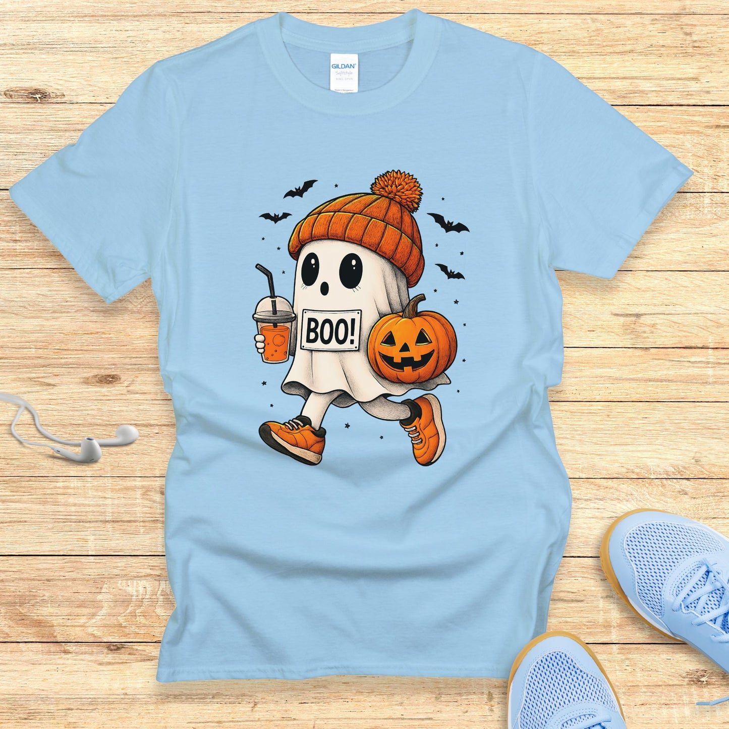 Halloween Running Shirt for Women T-Shirt Boo Running Ghost