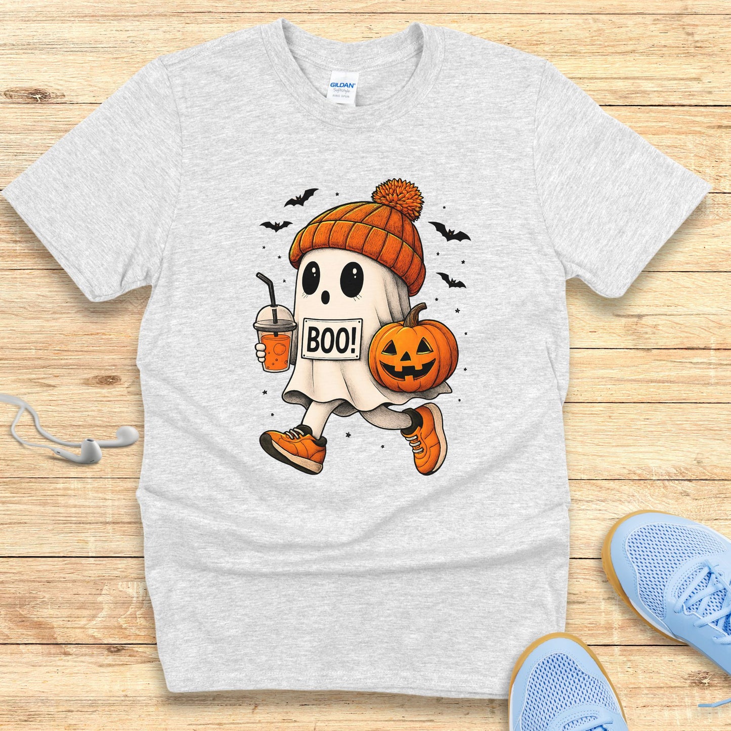 Halloween Running Shirt for Women T-Shirt Boo Running Ghost