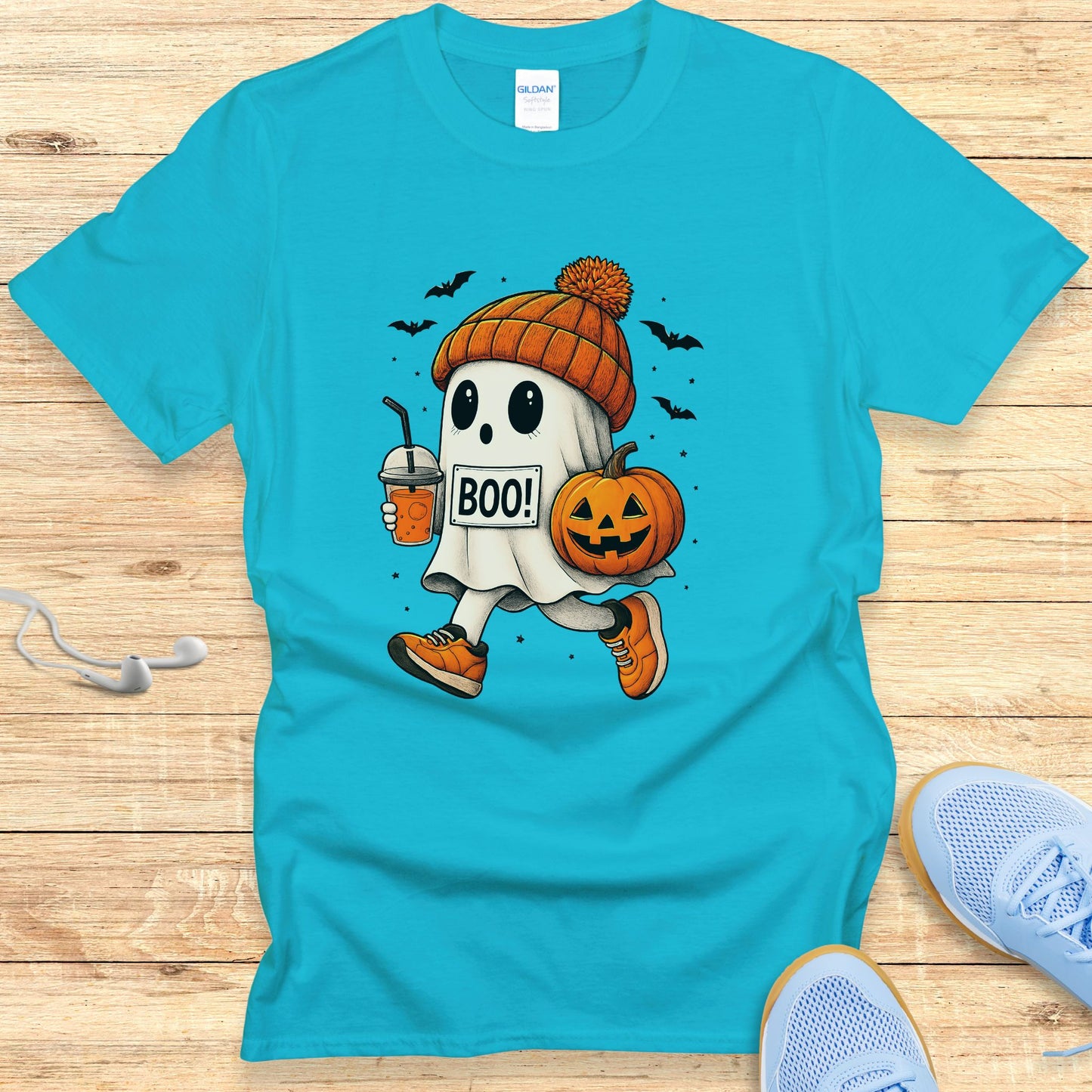Halloween Running Shirt for Women T-Shirt Boo Running Ghost