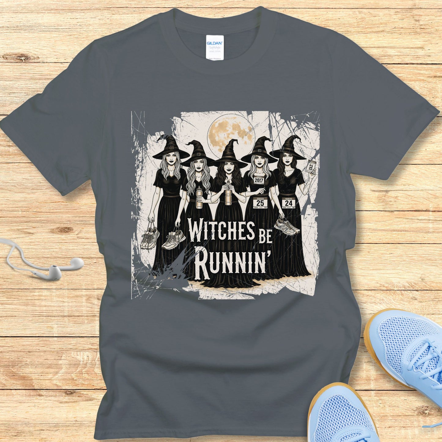 Halloween Running Shirt for Women T-Shirt Witches Be Running