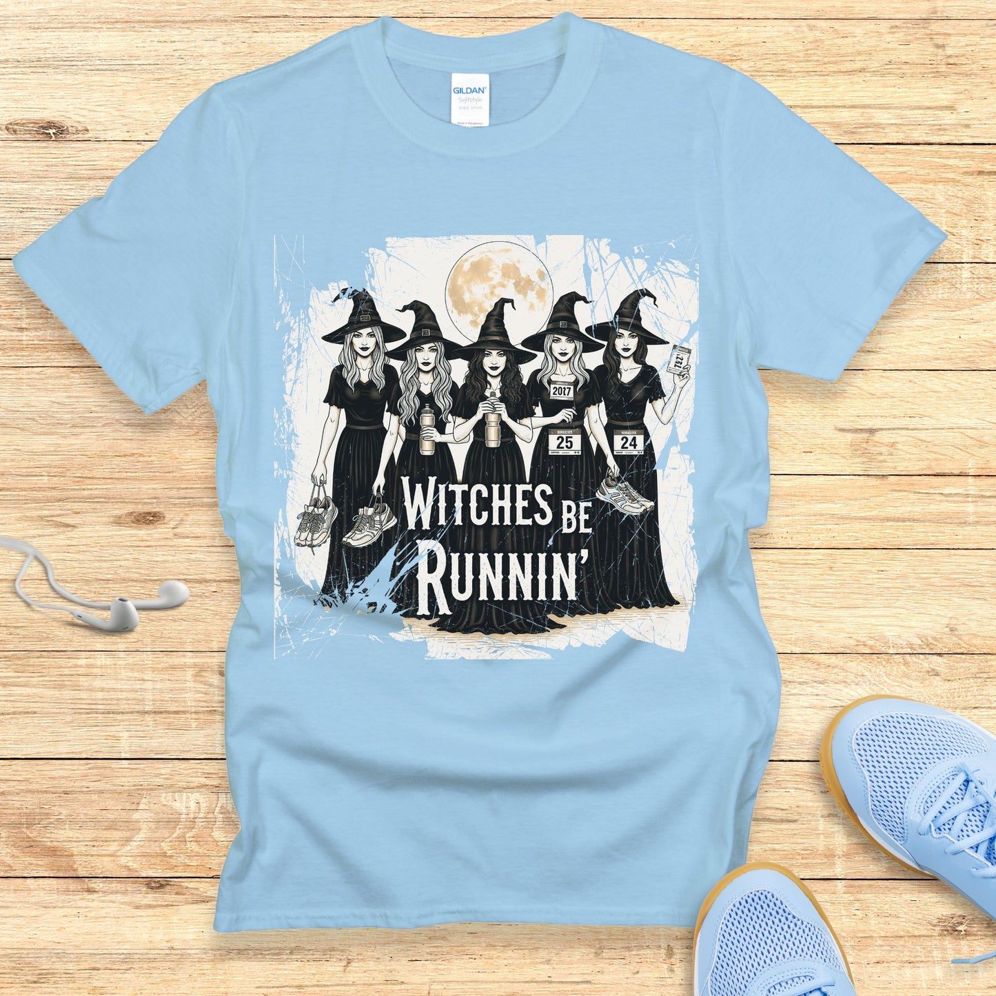 Halloween Running Shirt for Women T-Shirt Witches Be Running