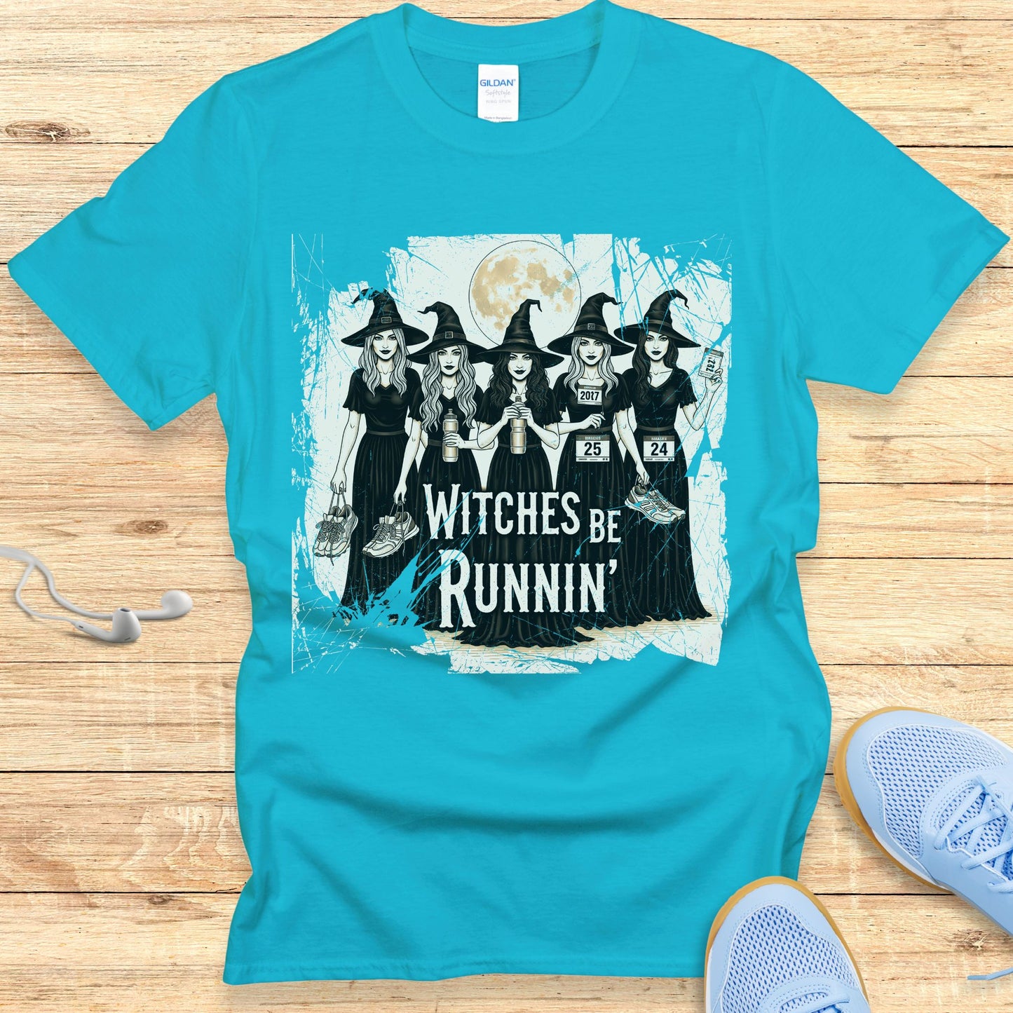 Halloween Running Shirt for Women T-Shirt Witches Be Running