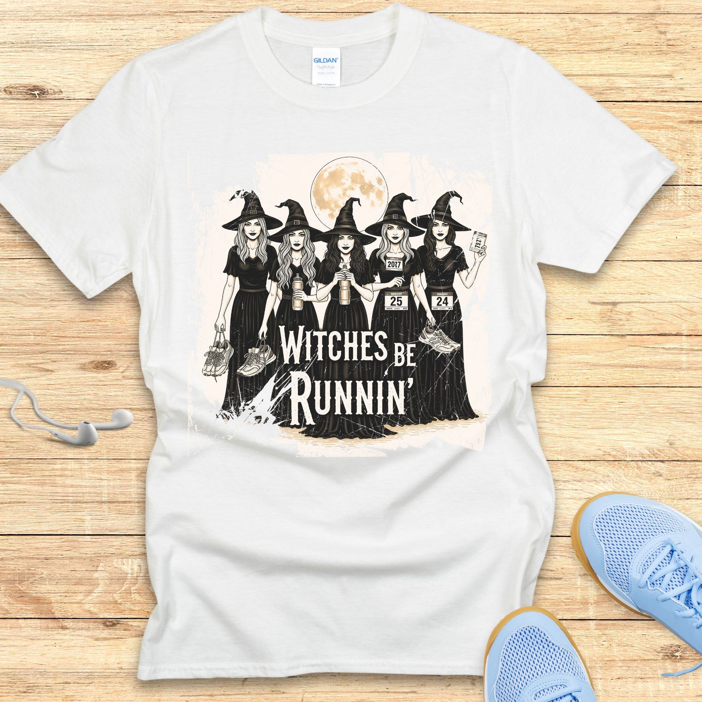 Halloween Running Shirt for Women T-Shirt Witches Be Running
