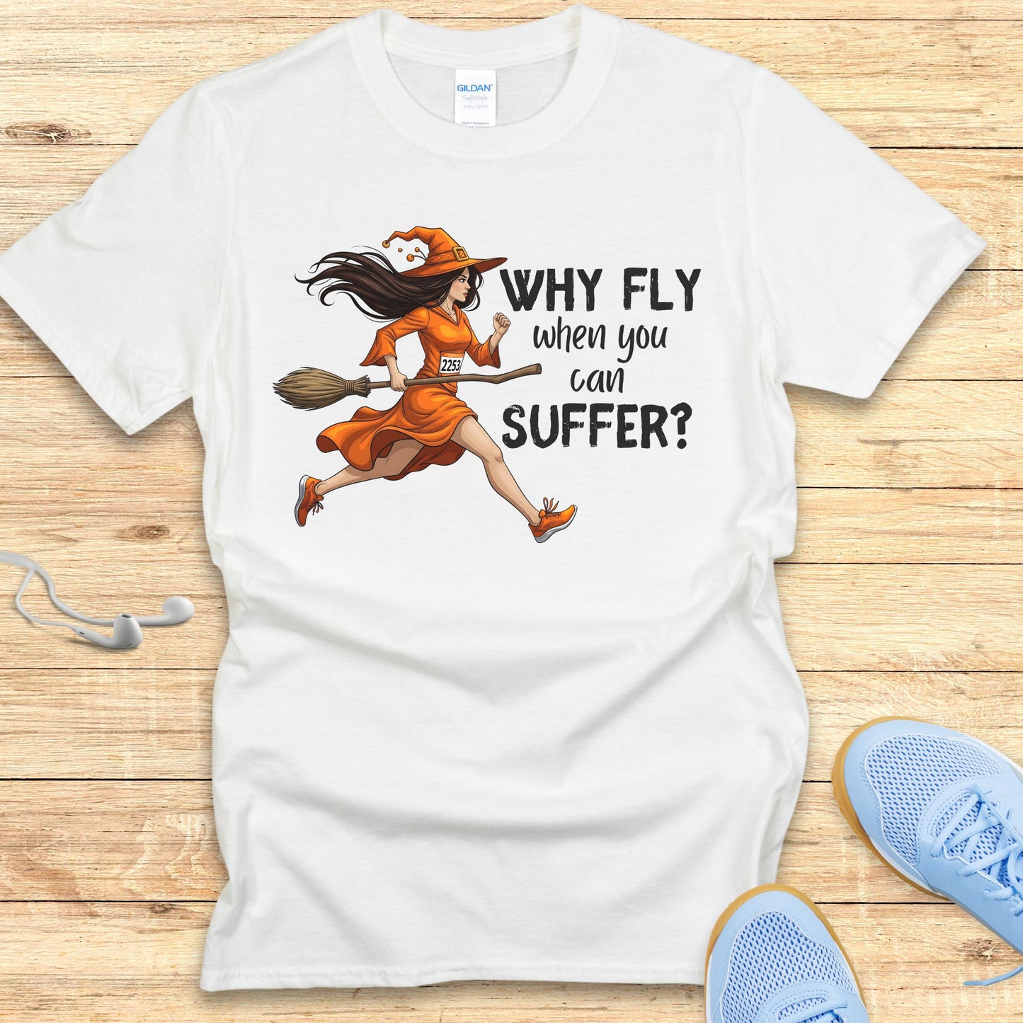Halloween Funny Running Shirt for Women T-Shirt Why Fly