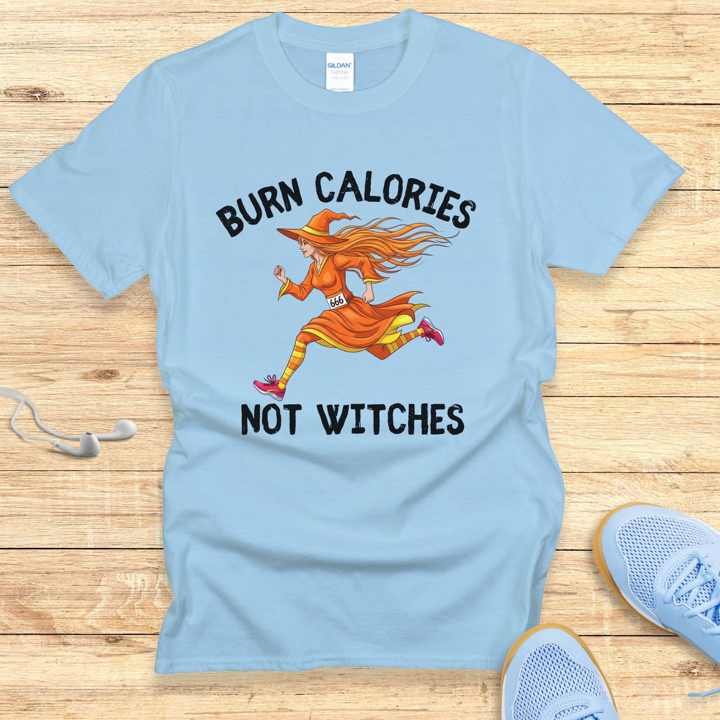 Halloween Funny Running Shirt for Women T-Shirt Burn Calories