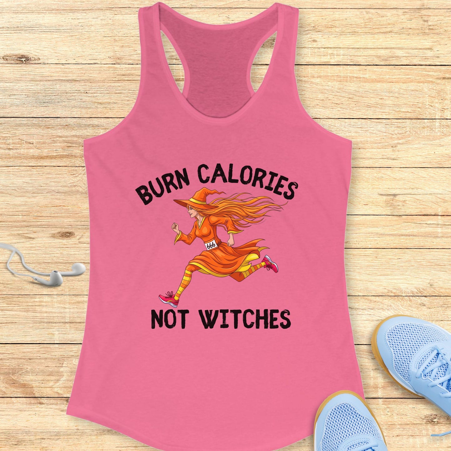 Halloween Funny Running Racerback Tank Top for Women Burn Calories