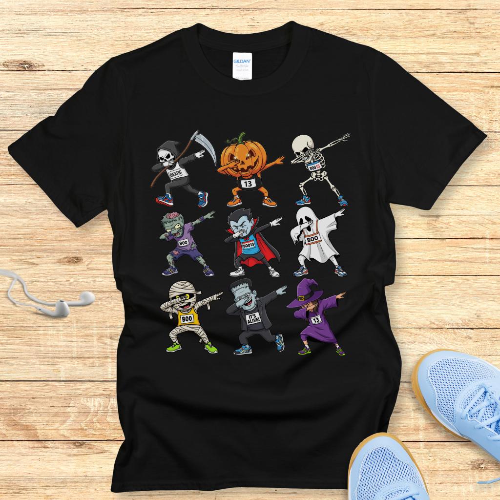 Halloween Funny Running Shirt for Women T-Shirt Halloween Dabbing