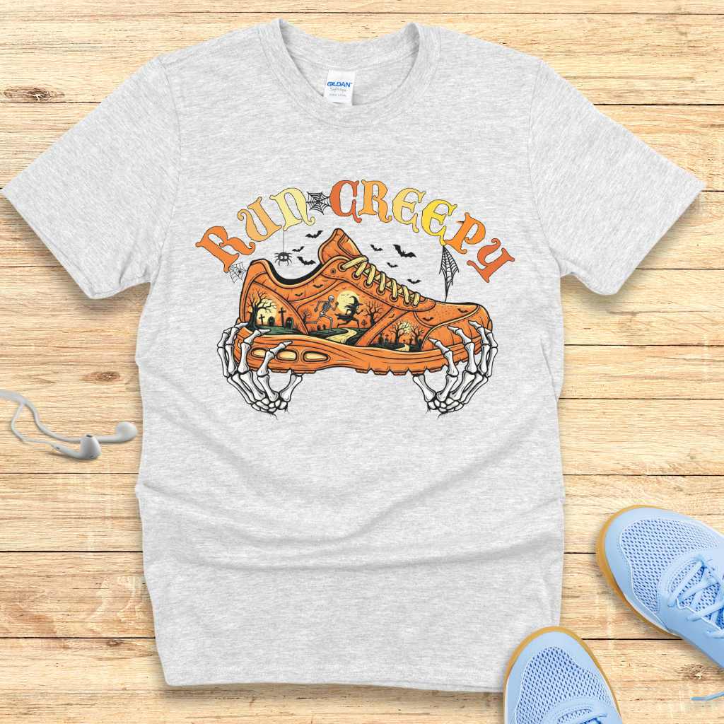 Halloween Funny Running Shirt for Women T-Shirt Run Creepy