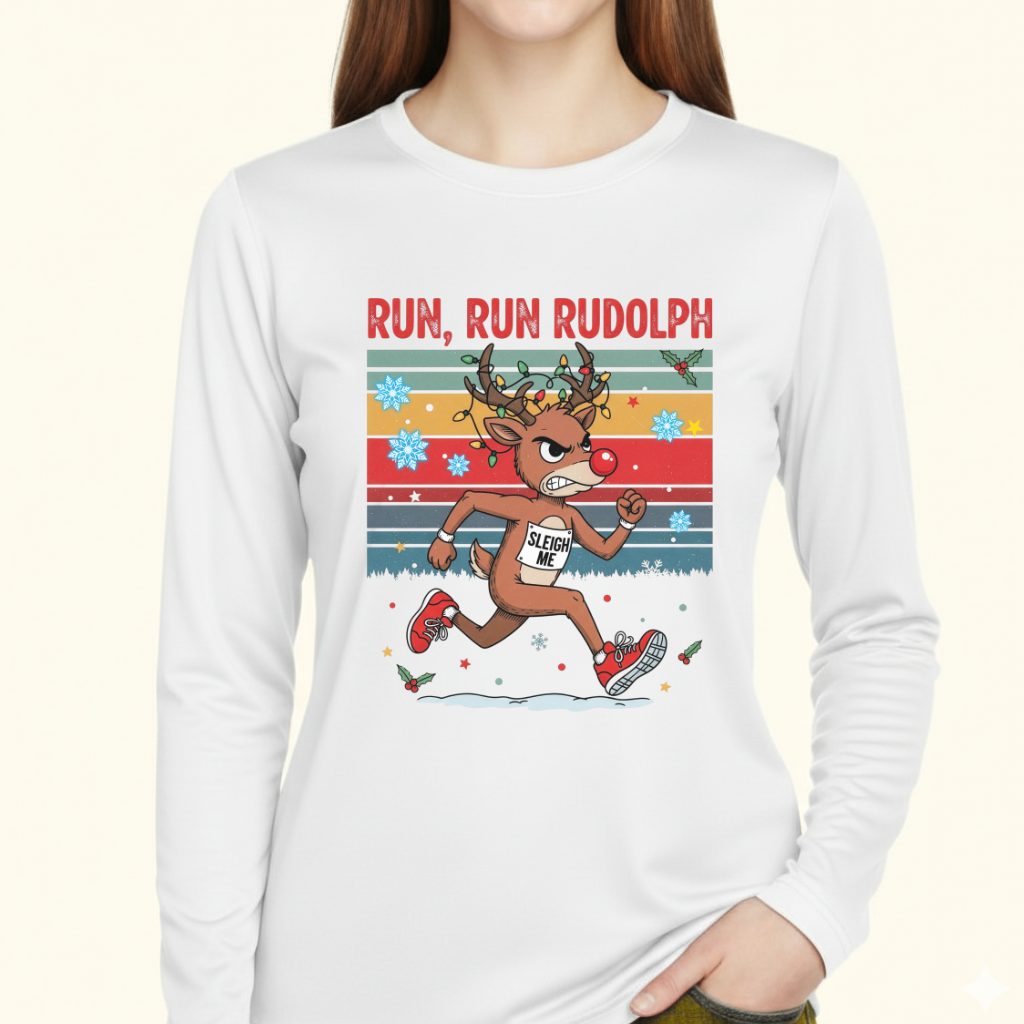 Run Rudolph Moisture-Wicking & Lightweight Performance Running Shirt
