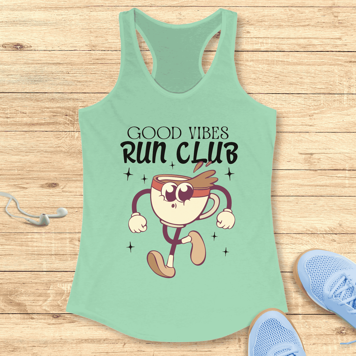 Empowering Running Racerback Tank Top Women Runners Gift Good Vibes Club