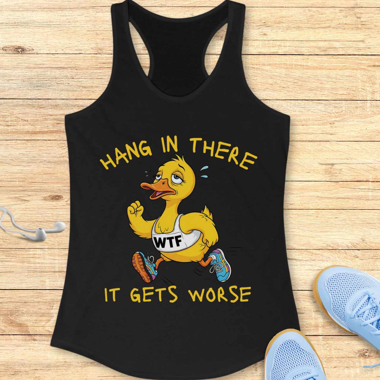 Funny Running Racerback Tank Top Women Runners Gift It Get's Worse