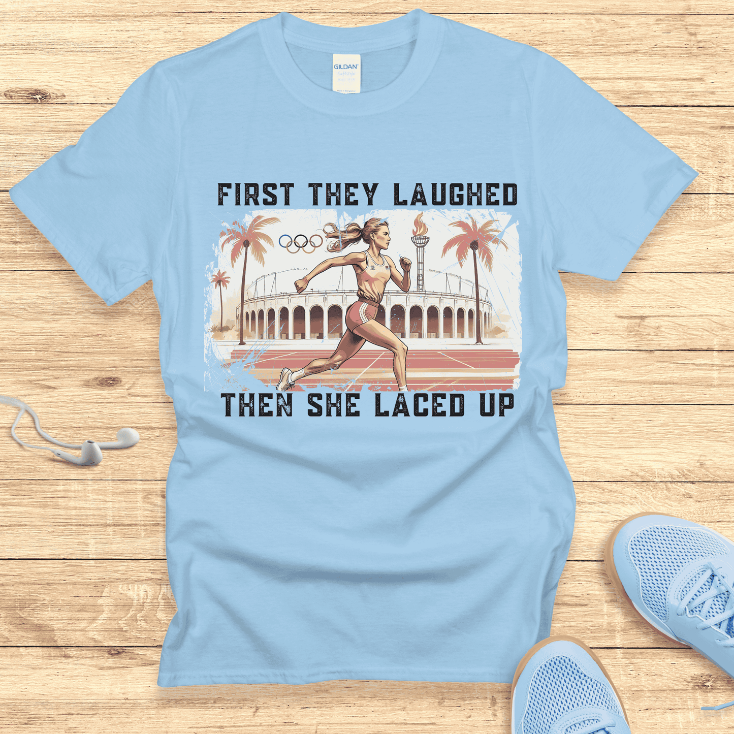 Empowering Running Shirt Women Runners T-Shirt Gift Then She Laced Up