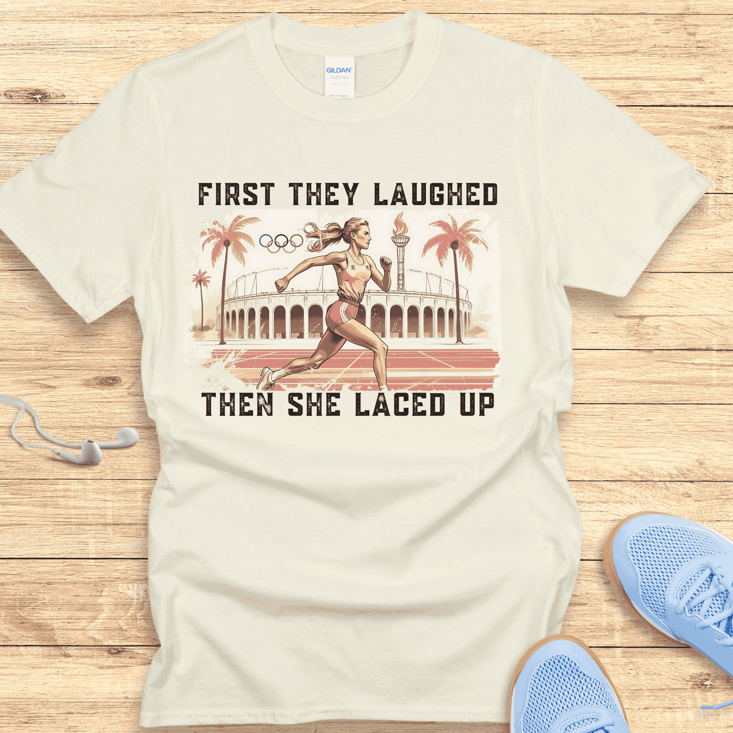 Empowering Running Shirt Women Runners T-Shirt Gift Then She Laced Up
