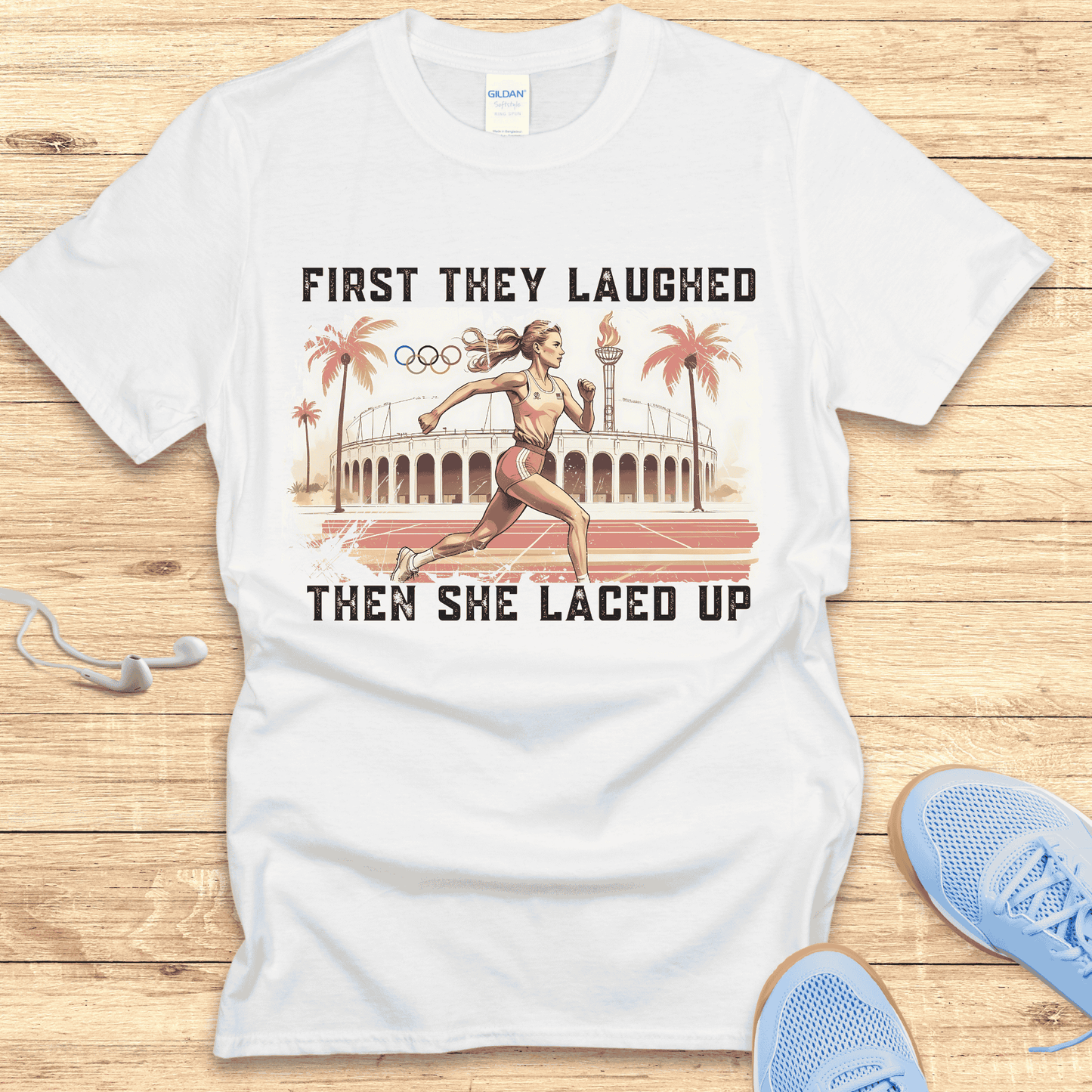 Empowering Running Shirt Women Runners T-Shirt Gift Then She Laced Up