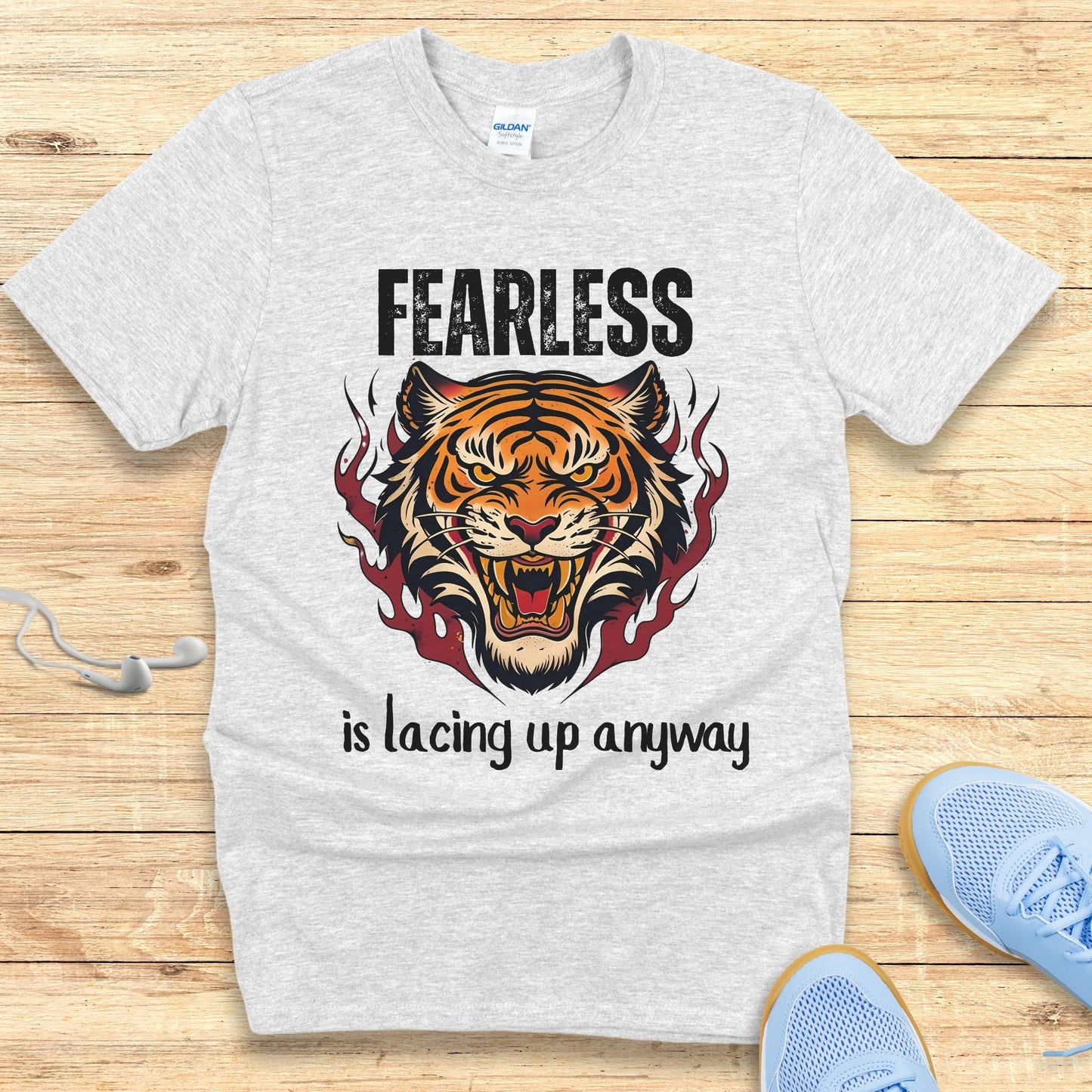 Empowering Running Shirt Women Runners T-Shirt Fearless Lace Up