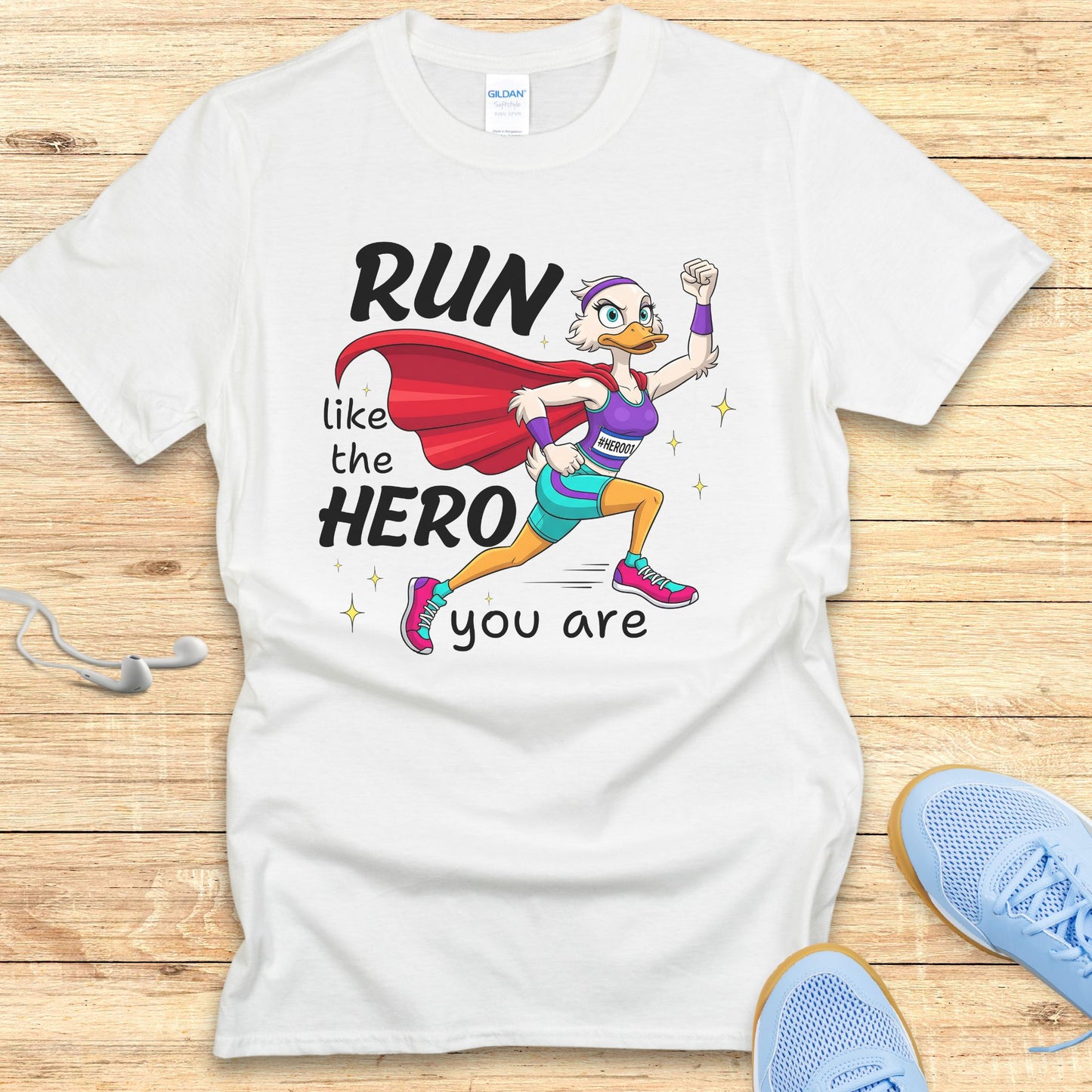 Funny Running Shirt Women Runners T-Shirt Run Like The Hero