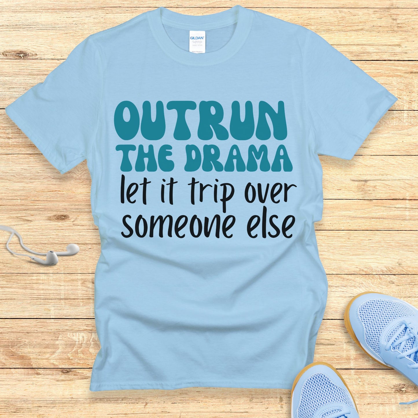 Funny Running Shirt Women Runners T-Shirt Outrun The Drama