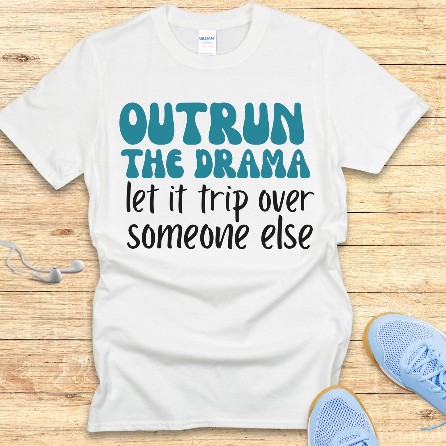 Funny Running Shirt Women Runners T-Shirt Outrun The Drama