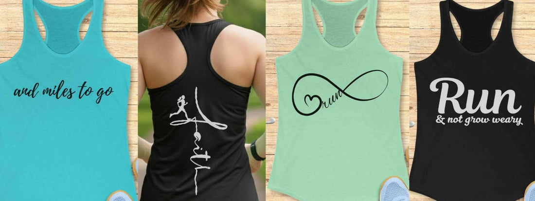 High-performance running apparel for women: Moisture-wicking athletic tank top and gear, making a perfect gift for female runners and fitness enthusiasts.