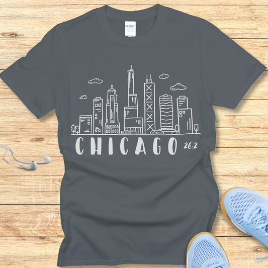 Empowering Running Shirt for Women Chicago T-shirt 26.2 Race