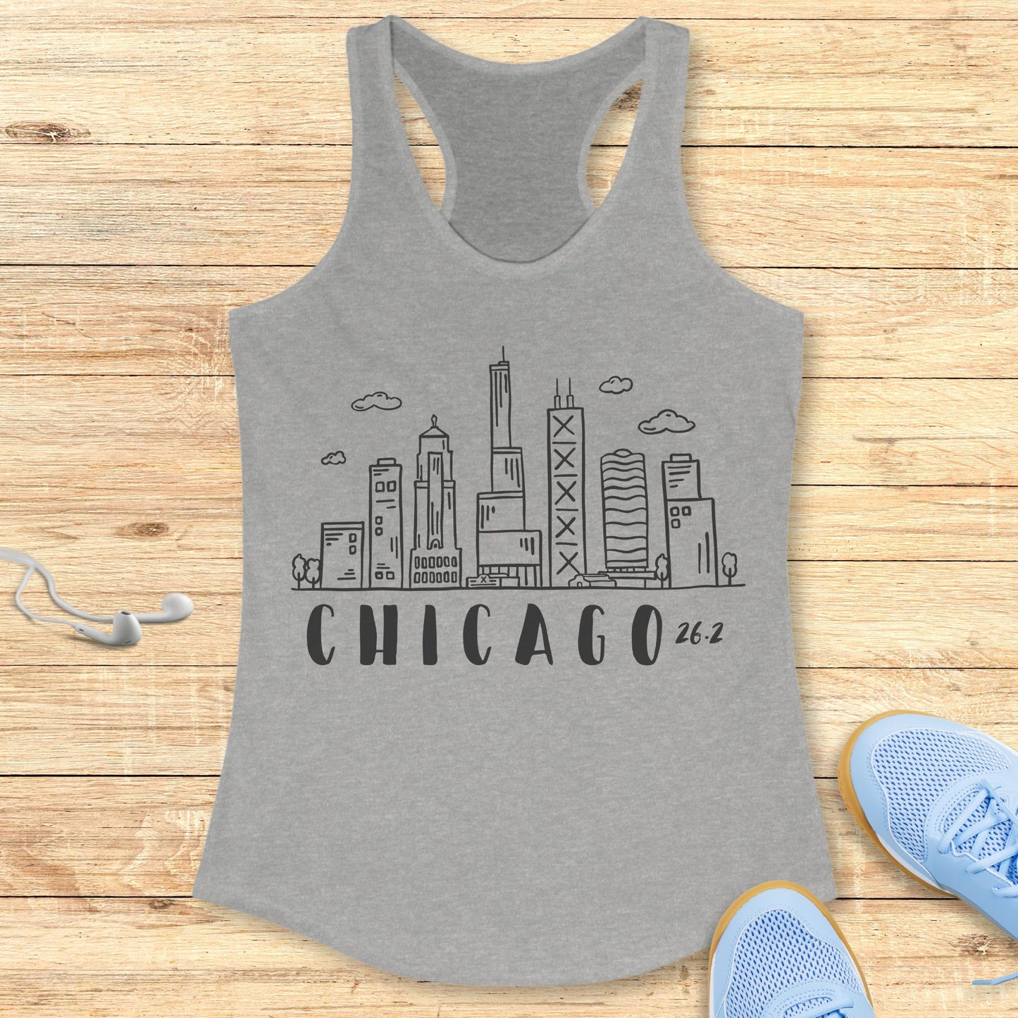 Empowering Running Racerback Tank Top for Women Chicago 26.2 Race