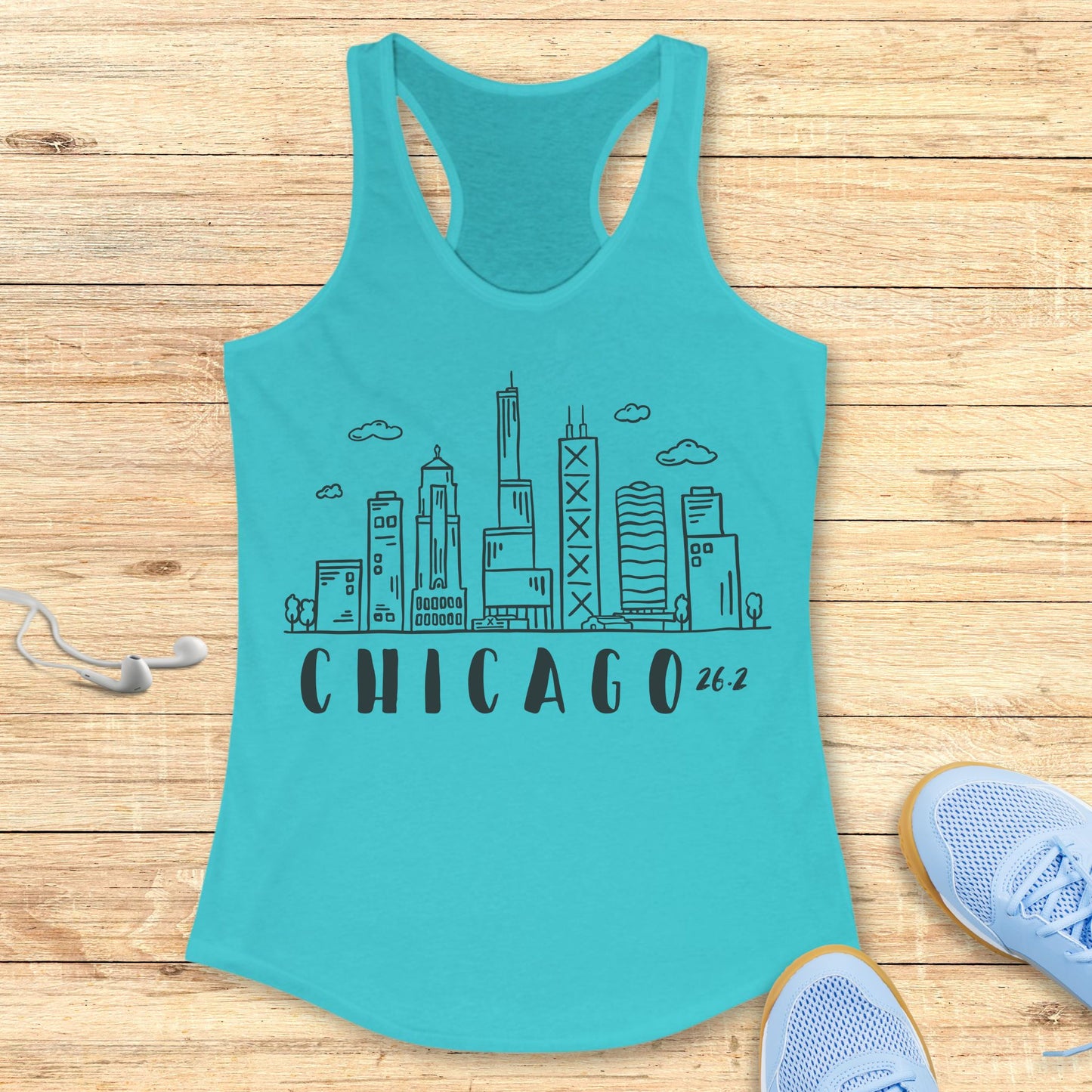 Empowering Running Racerback Tank Top for Women Chicago 26.2 Race
