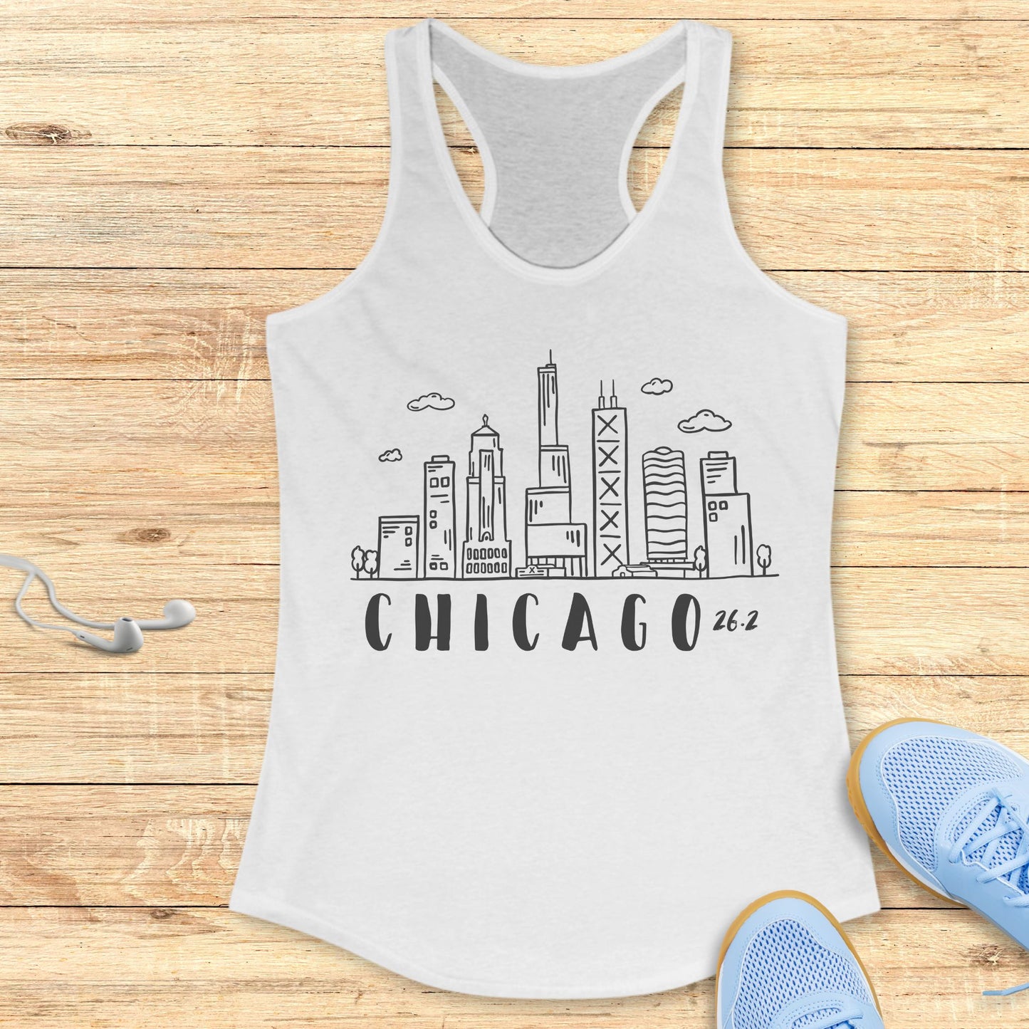 Empowering Running Racerback Tank Top for Women Chicago 26.2 Race