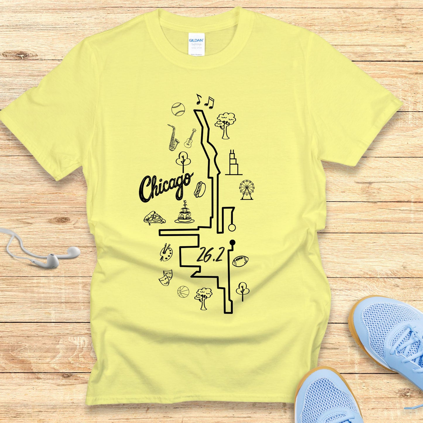Empowering Running T-Shirt for Women Shirt Chicago 26.2 Route