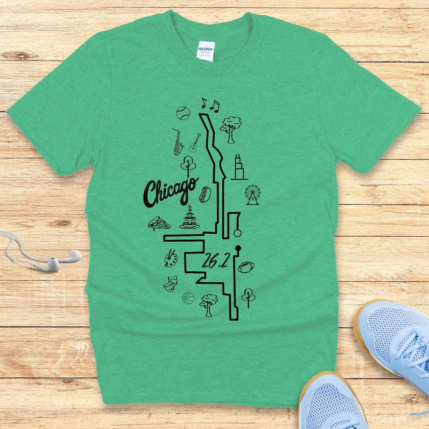 Empowering Running T-Shirt for Women Shirt Chicago 26.2 Route