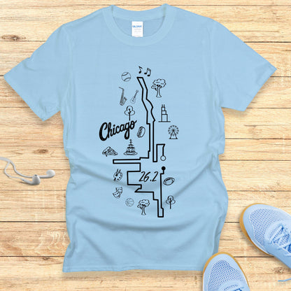 Empowering Running T-Shirt for Women Shirt Chicago 26.2 Route