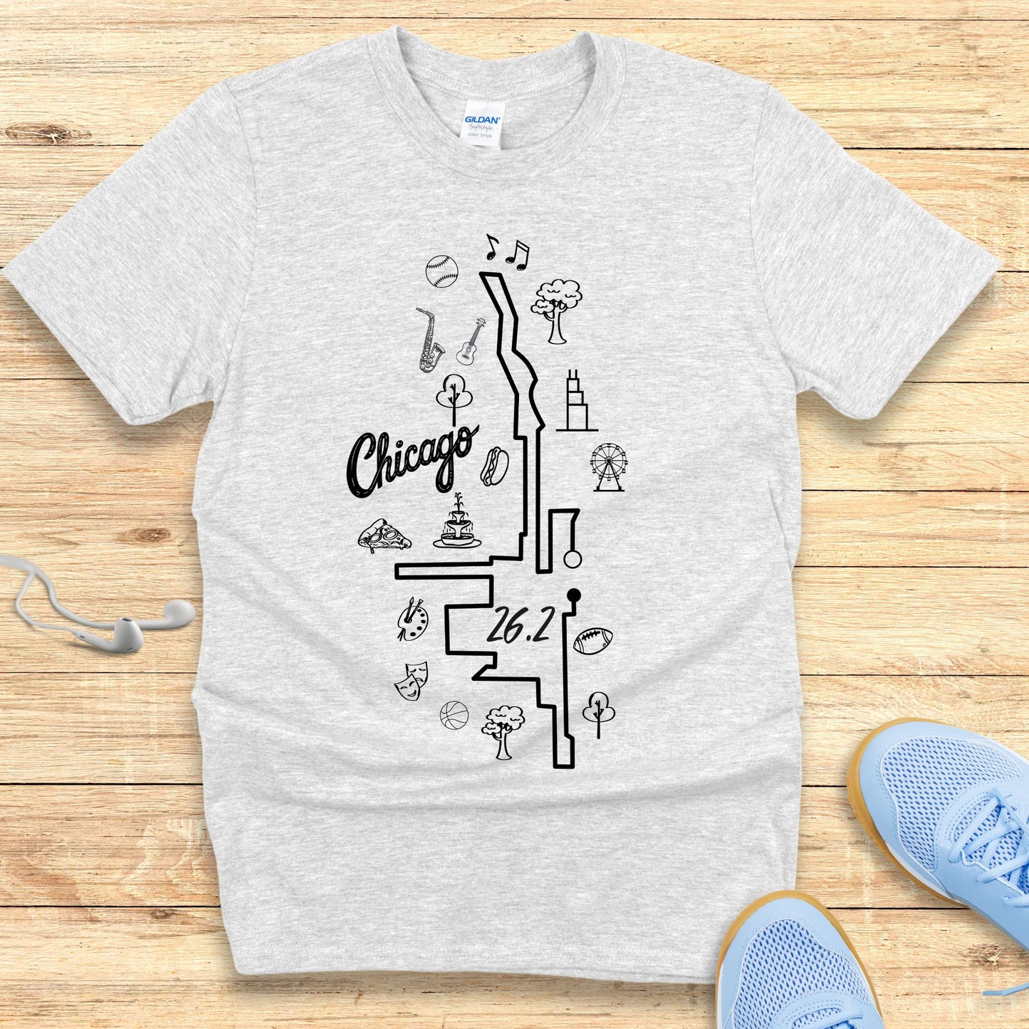 Empowering Running T-Shirt for Women Shirt Chicago 26.2 Route