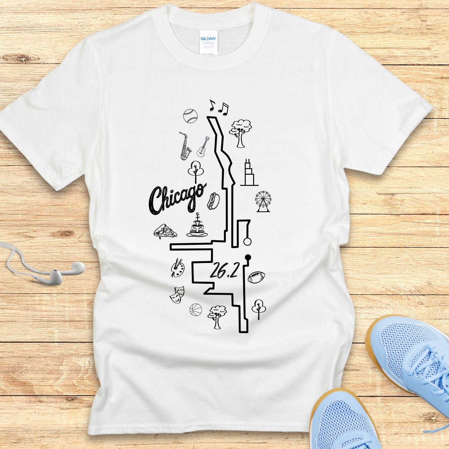 Empowering Running T-Shirt for Women Shirt Chicago 26.2 Route