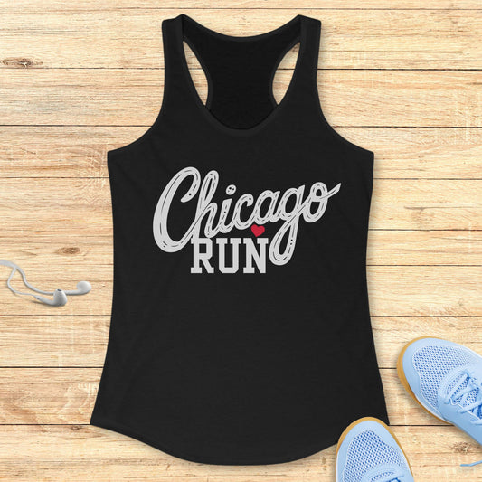 Empowering Running Racerback Tank Top for Women Chicago Race Day Run