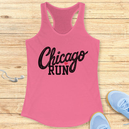 Empowering Running Racerback Tank Top for Women Chicago Race Day Run