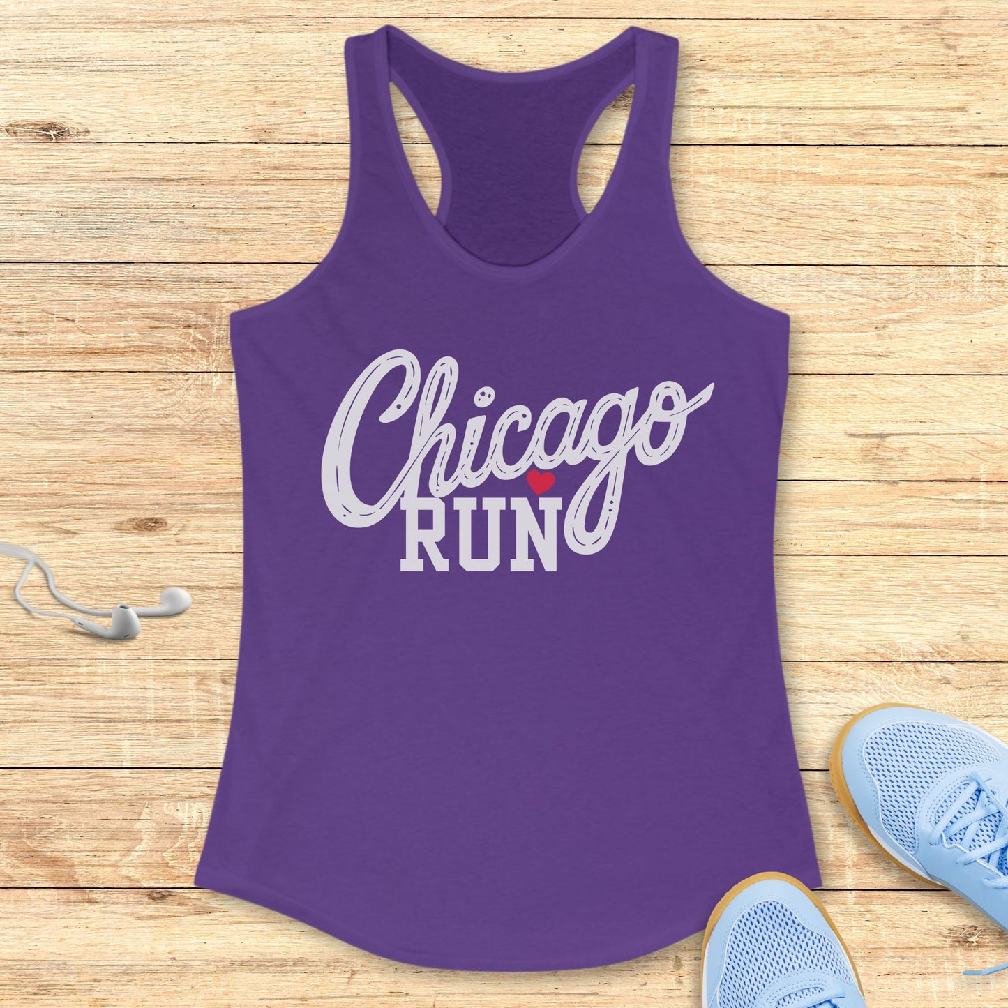Empowering Running Racerback Tank Top for Women Chicago Race Day Run
