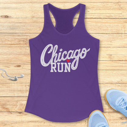 Empowering Running Racerback Tank Top for Women Chicago Race Day Run