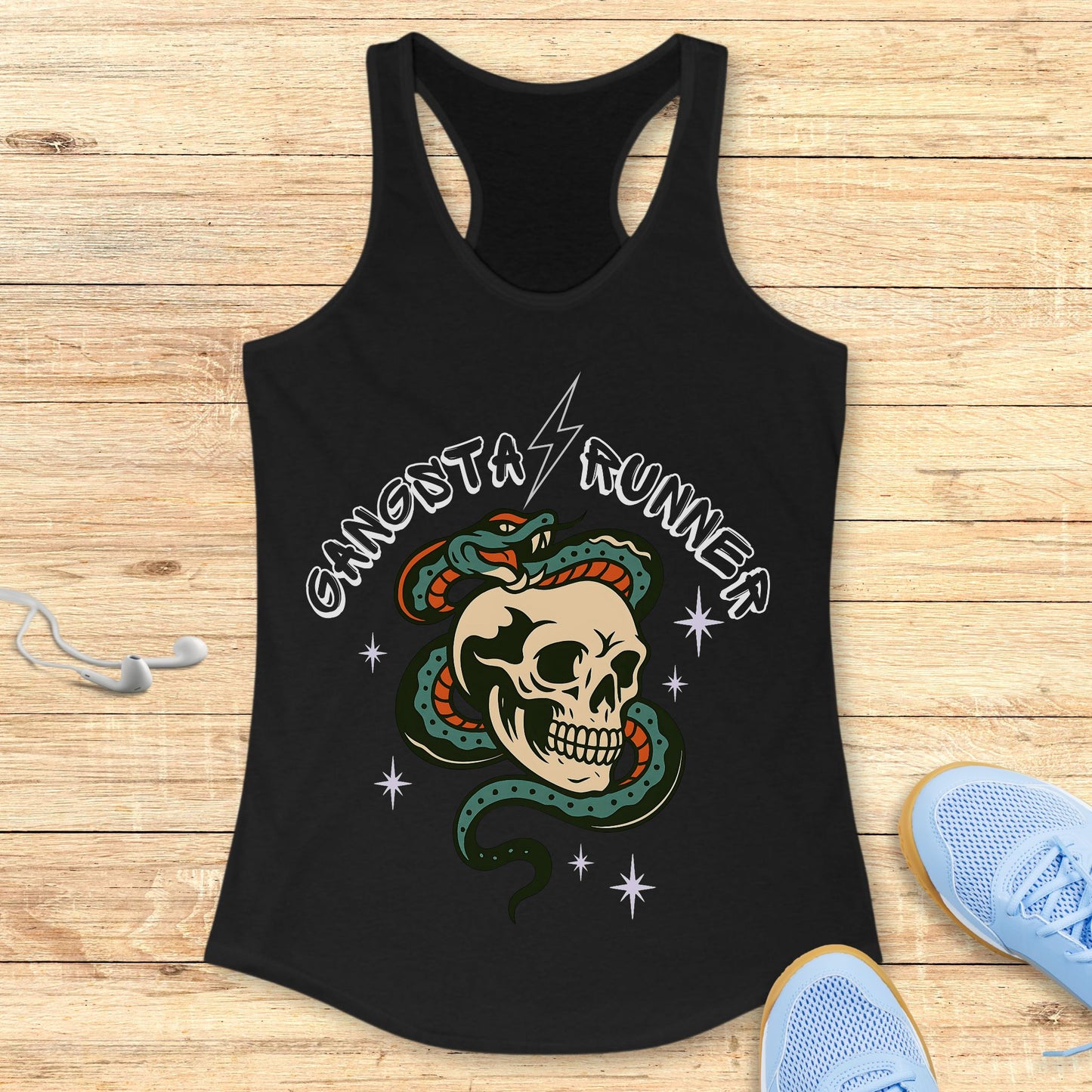 Empowering Running Racerback Tank Top for Women Gangsta Runner