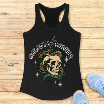 Empowering Running Racerback Tank Top for Women Gangsta Runner