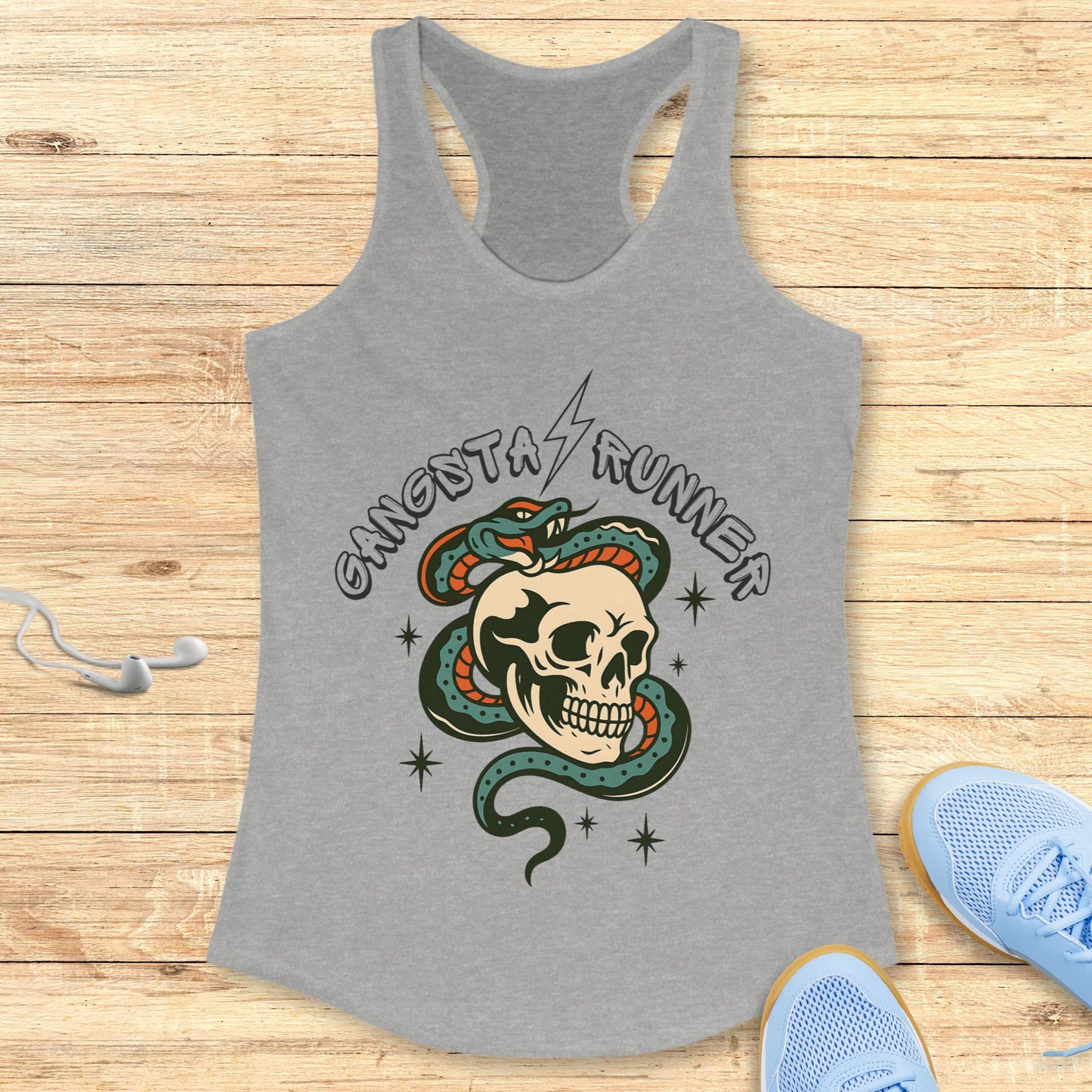 Empowering Running Racerback Tank Top for Women Gangsta Runner