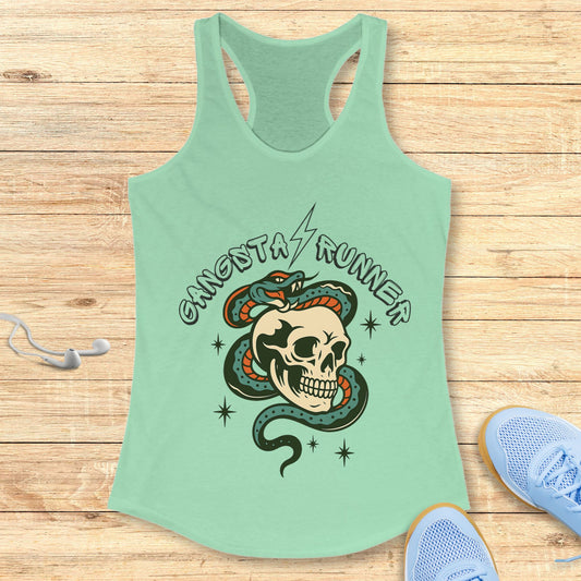 Empowering Running Racerback Tank Top for Women Gangsta Runner