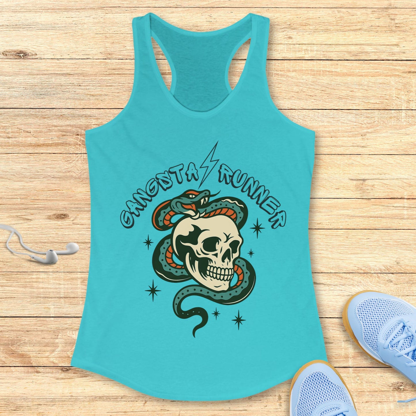 Empowering Running Racerback Tank Top for Women Gangsta Runner