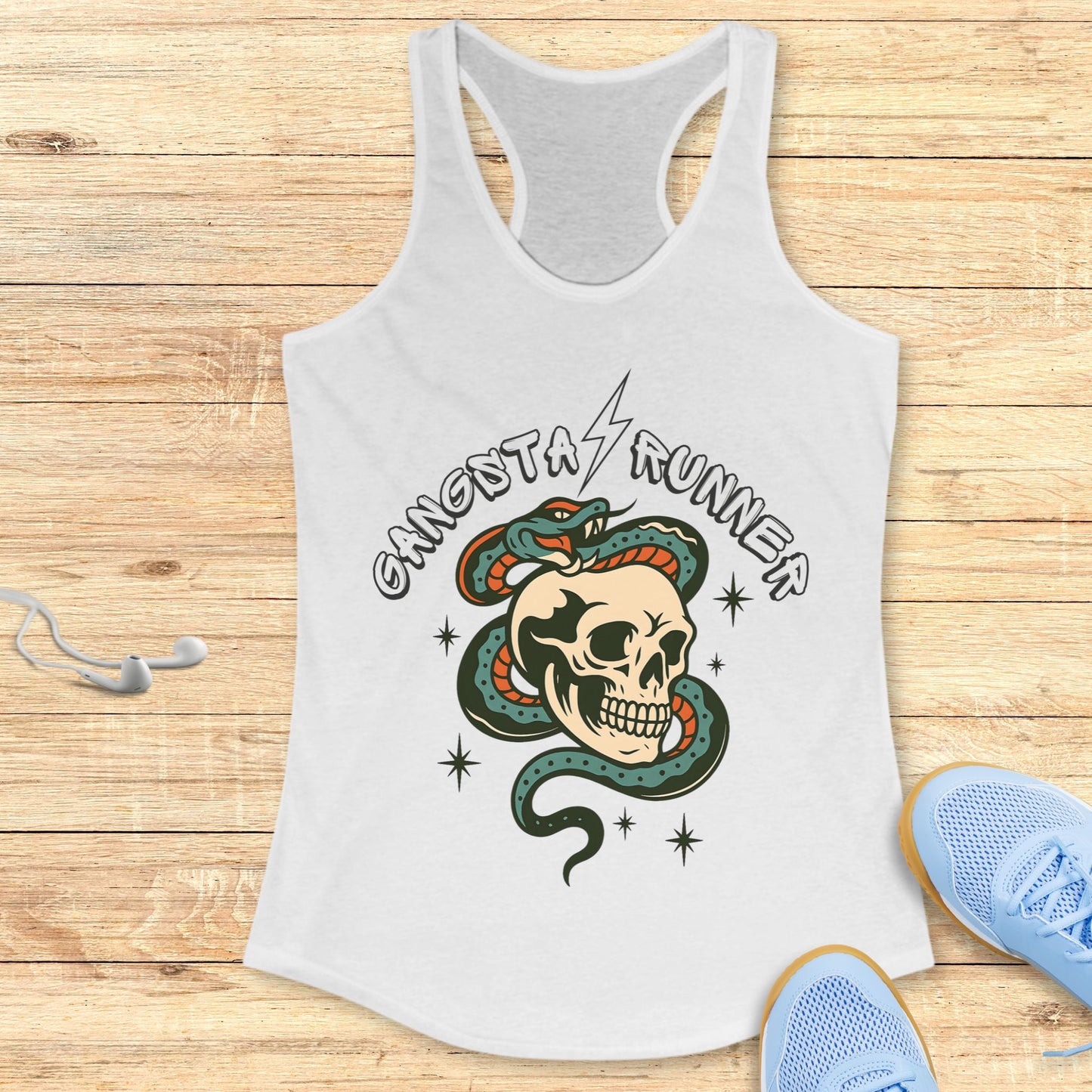 Empowering Running Racerback Tank Top for Women Gangsta Runner