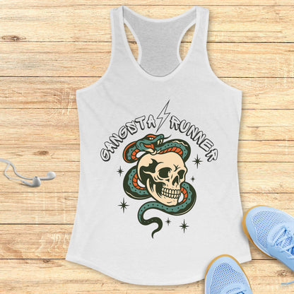 Empowering Running Racerback Tank Top for Women Gangsta Runner