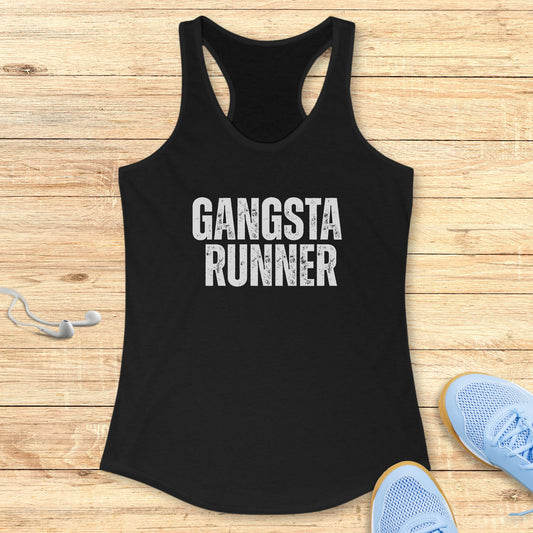 Empowering Running Racerback Tank Top for Women Gangsta