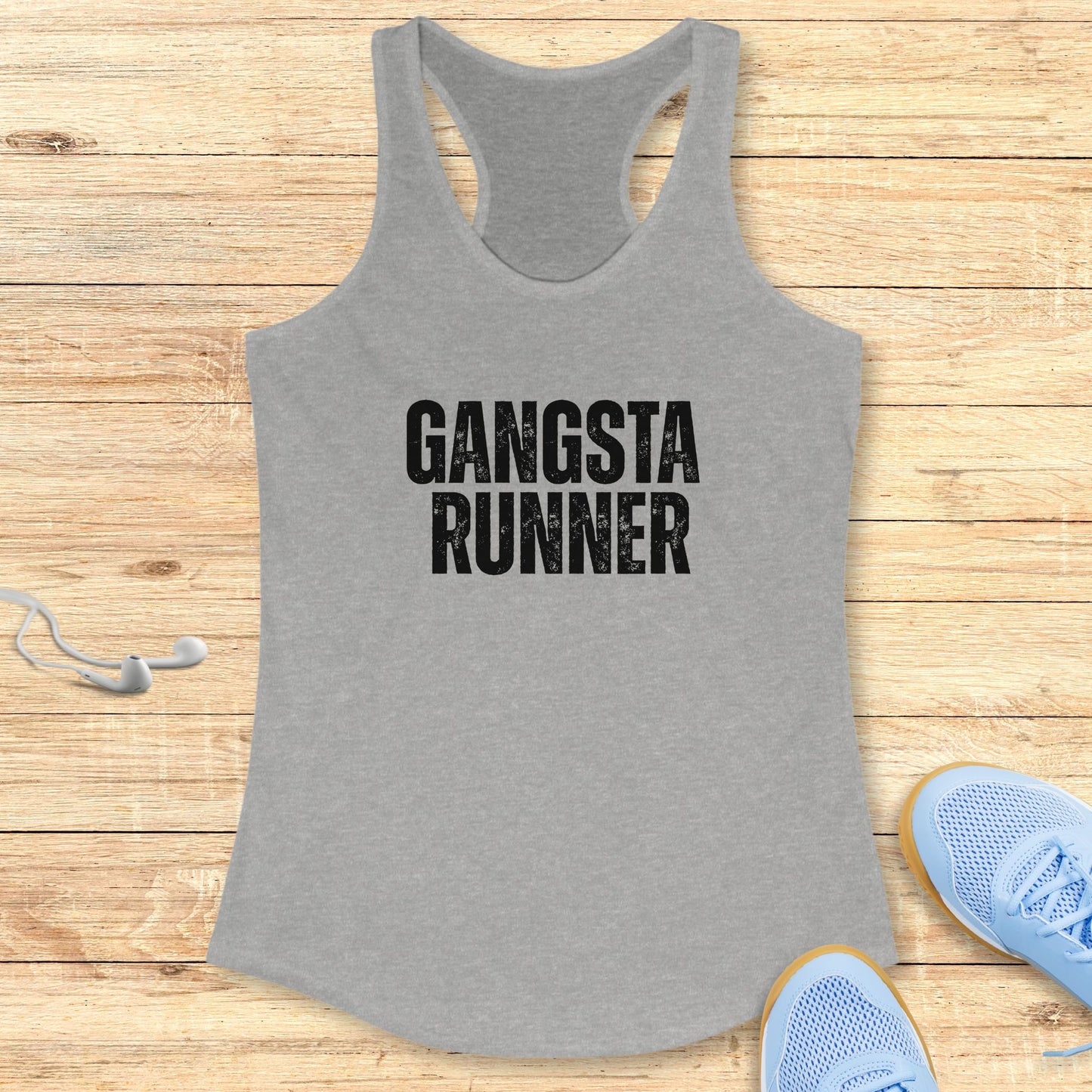 Empowering Running Racerback Tank Top for Women Gangsta
