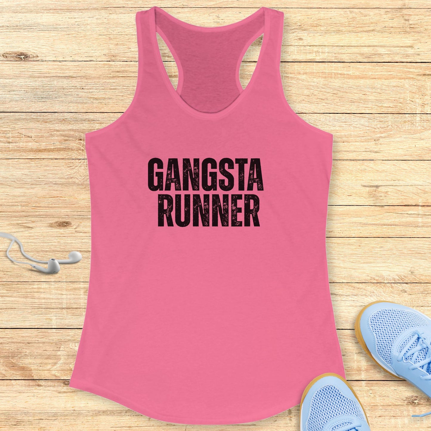 Empowering Running Racerback Tank Top for Women Gangsta