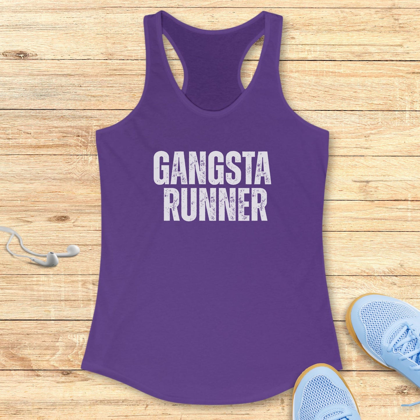 Empowering Running Racerback Tank Top for Women Gangsta
